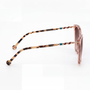 Carolina Herrera Her 0091/S Cat Eye Sunglasses Women — side view, Non-Polarized Brown Gradient lens