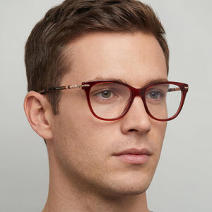 Carolina Herrera Her 0096 Rectangle Eyeglasses Unisex — interior view, Polycarbonate lens detail