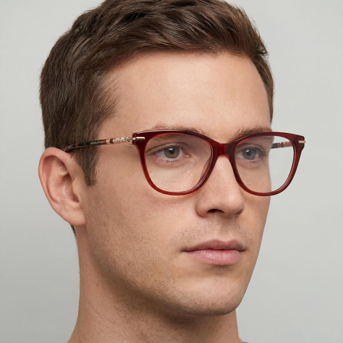 Carolina Herrera Her 0096 Red Rectangle Eyeglasses Unisex, 54mm, Photo 4