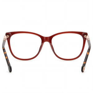 Carolina Herrera Her 0096 Rectangle Eyeglasses Unisex — side view, Red Acetate temples