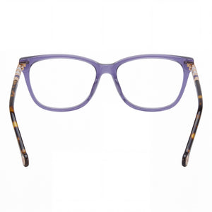 Carolina Herrera Her 0096 Rectangle Eyeglasses Women — side view, Violet Acetate temples