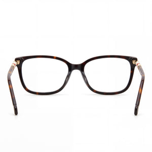 Carolina Herrera Her 0097 Rectangle Eyeglasses Unisex — side view, Havana Plastic temples