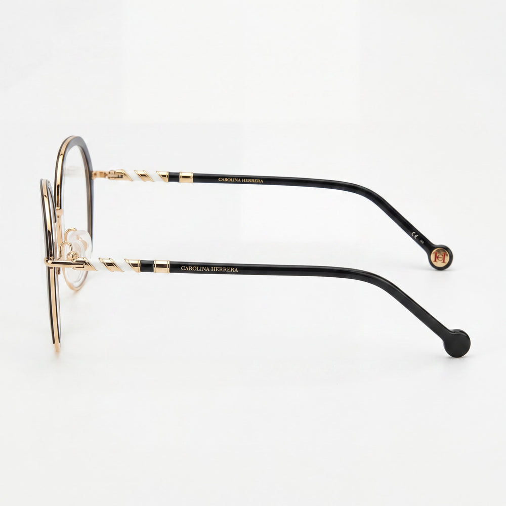 Carolina Herrera Her 0099 Round Eyeglasses for Women — front view, Alloy Steel