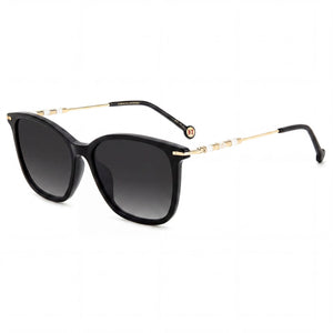 Carolina Herrera Her 0100/g/s Black Rectangle Sunglasses for Women, Dark Grey Shaded lens