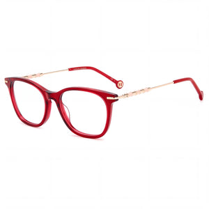 Carolina Herrera Her 0103 Transparent Red Square Eyeglasses for Women, Plastic frame