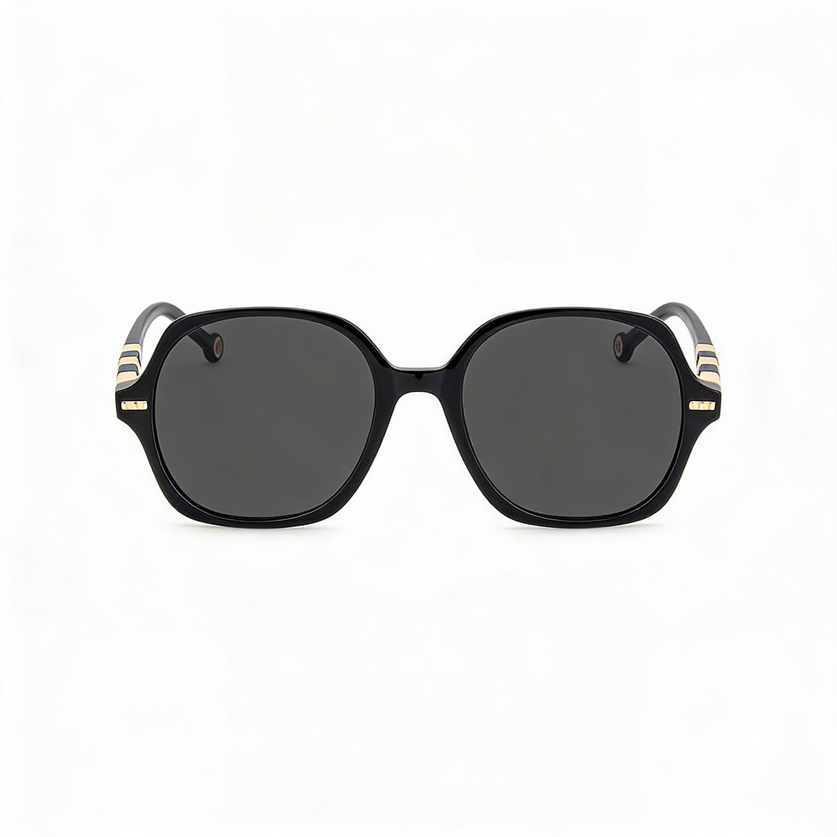 Gafas de sol clásicas Carolina Herrera para mujer, montura de plástico en negro, nude y gris, lentes en negro y nude, 82-92% de protección UV, 55 mm, Photo 2