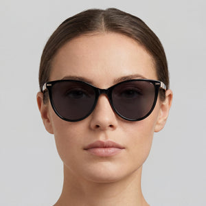 Carolina Herrera HER-0107/S Cat Eye Sunglasses for Women — interior view, Polycarbonate lens detail