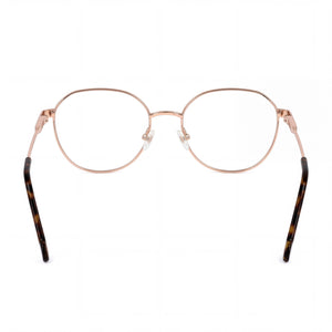 Carolina Herrera Her 0121 Round Eyeglasses Women — side view, Gold Copper Metal temples