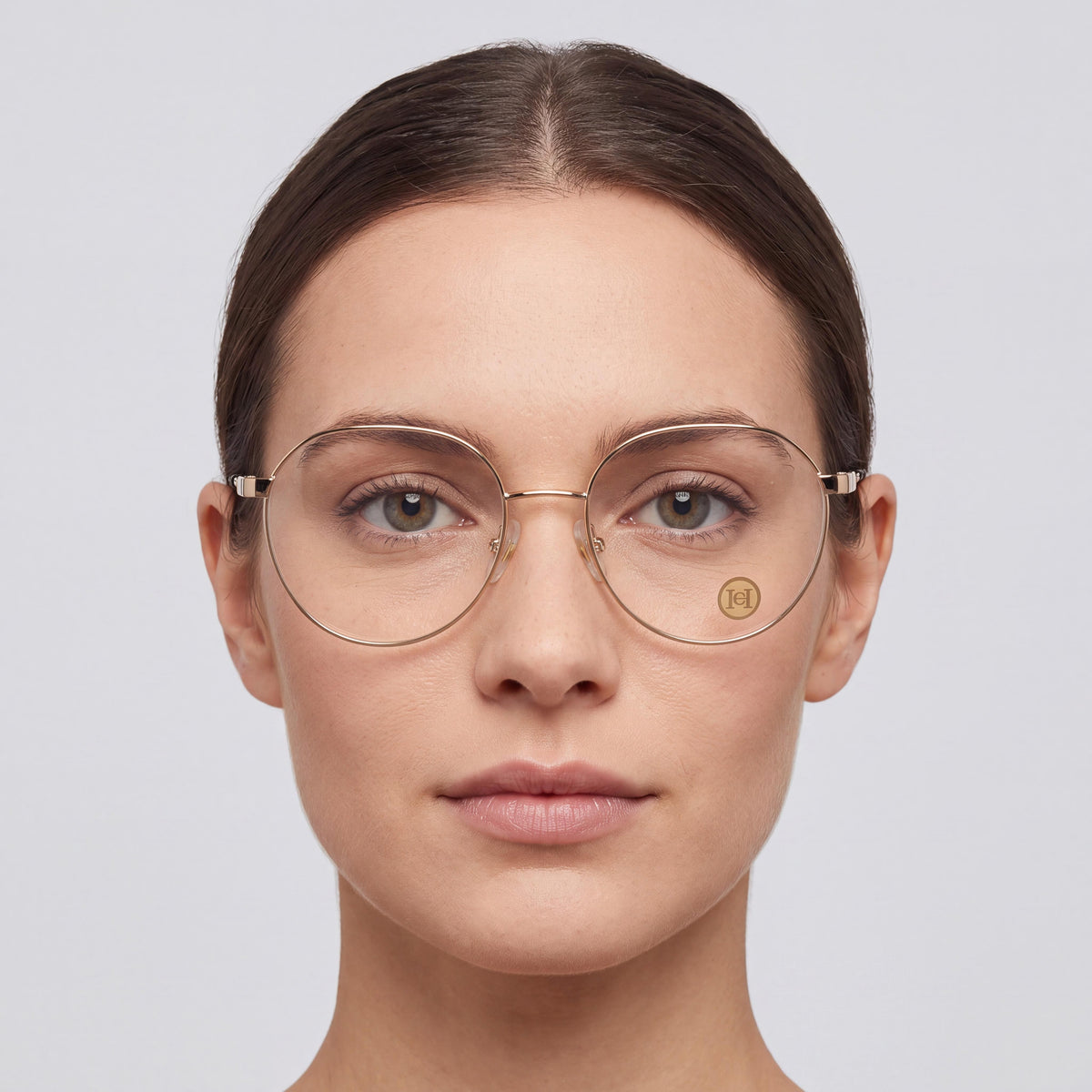 Gafas graduadas redondas para mujer Carolina Herrera Her 0121 en oro rosa, 54 mm, Photo 5