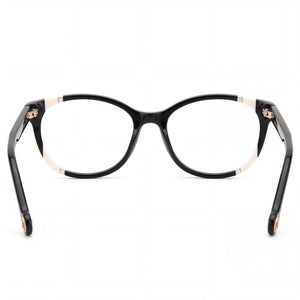 Carolina Herrera Her 0125 Rectangle Eyeglasses Women — side view, Black Nude Acetate temples