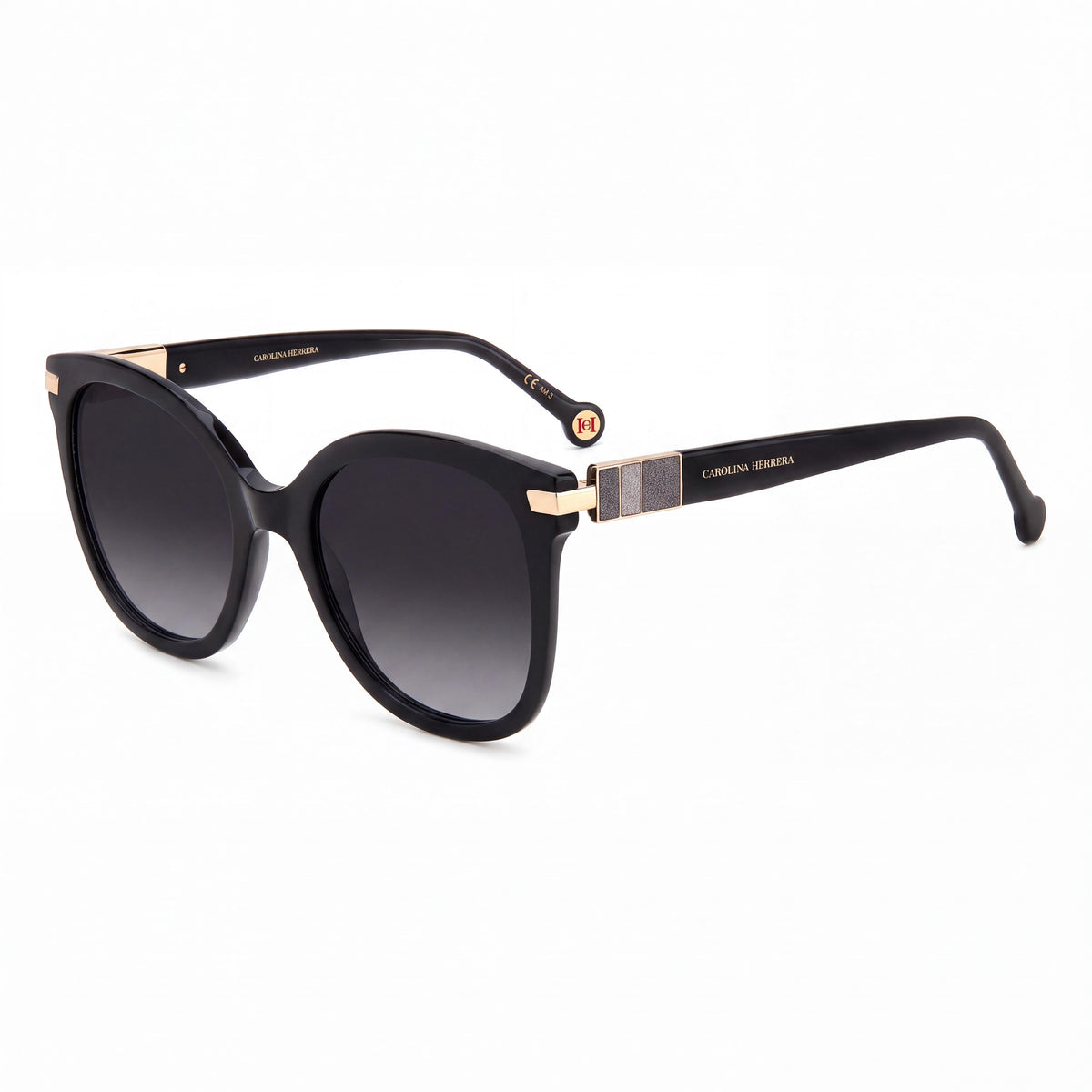 Carolina Herrera Her 0134/S Black Cat Eye Sunglasses for Women, 55mm, Photo 1
