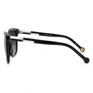 Carolina Herrera Her 0137/S Cat Eye Sunglasses Unisex — side view, Non-Polarized Black White lens