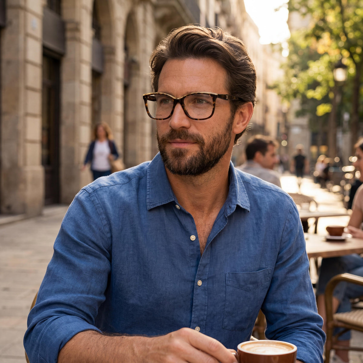 Gafas graduadas rectangulares para hombre Carolina Herrera Her 0147 Havana, 54 mm, Photo 4