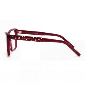 Carolina Herrera Her 0149 Rectangle Eyeglasses Women — side view, Red Plastic temples