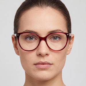 Carolina Herrera Her 0158 Red Eyeglasses Women — lifestyle wear, morning news and coffee routines