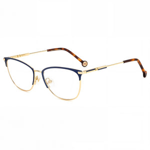 Carolina Herrera Her 0161 Gold Rectangle Eyeglasses for Women, Alloy Steel frame