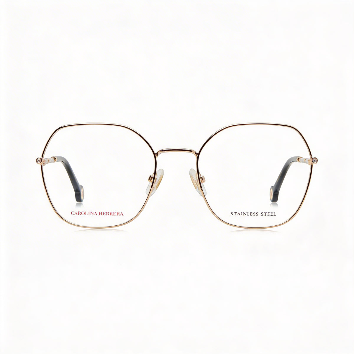 Carolina Herrera Her 0173 Gold Square Eyeglasses for Women, Metal 54mm, Photo 2