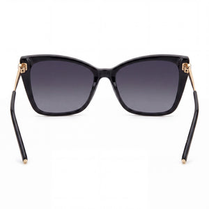 Carolina Herrera HER 0180/S Cat Eye Sunglasses Women — side view, Non-Polarized Dark Grey Shaded lens