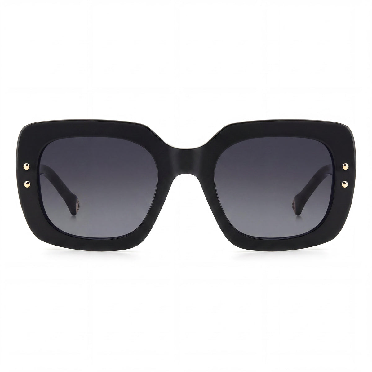 Carolina Herrera HER 0186/S Gafas de sol unisex rectangulares de acetato con lentes sombreadas no polarizadas UV en negro, blanco y gris oscuro 52-22-145, Photo 2