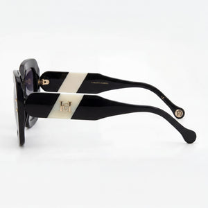 Carolina Herrera HER 0186/S Rectangle Sunglasses Unisex — side view, Non-Polarized Dark Grey Shaded lens