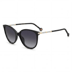 Carolina Herrera Her 0189/G/S Black Cat Eye Sunglasses for Women, Dark Grey Shading lens