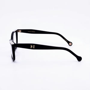 Carolina Herrera Her 0202/g Rectangle Eyeglasses Women — side view, Black Acetate temples