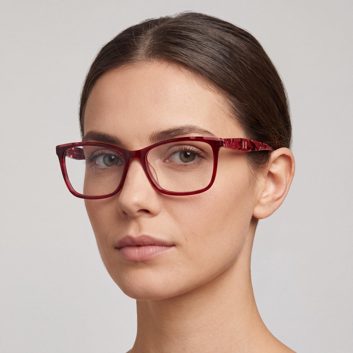 Carolina Herrera Her 0202/g Red Rectangle Eyeglasses for Women, 56mm, Photo 5