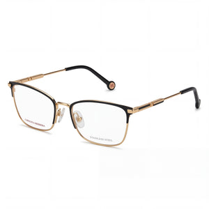 Carolina Herrera Her 0204 Gold Black Rectangle Eyeglasses for Women, Stainless Steel frame