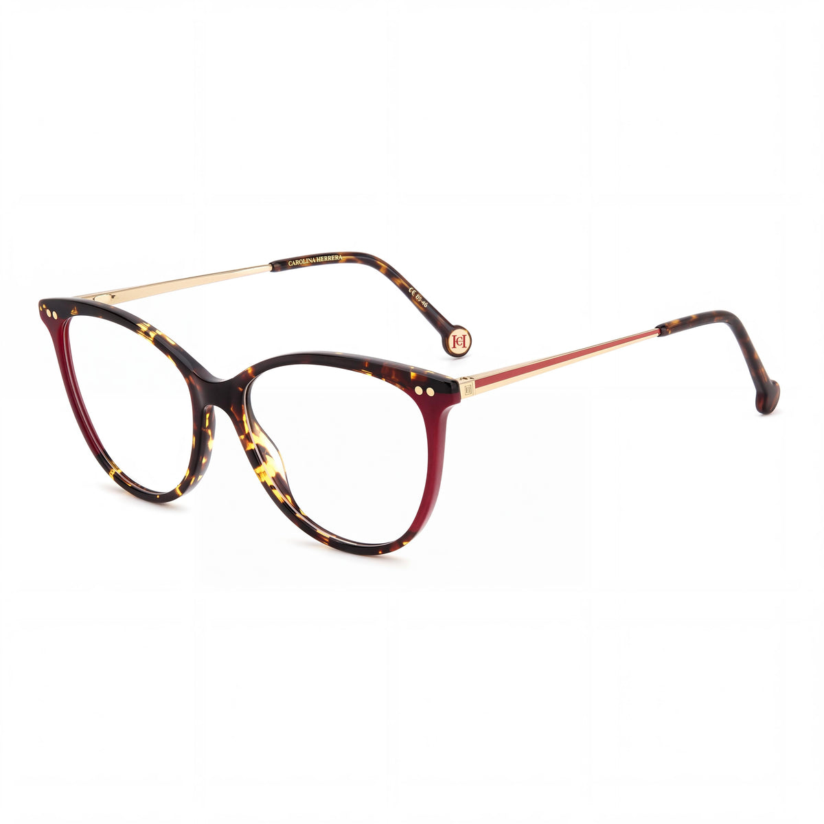 Gafas de sol CAROLINA HERRERA 0210 para mujer, estilo casual, no polarizadas, montura de acetato color habana y rojo claro, 52 mm, Photo 1