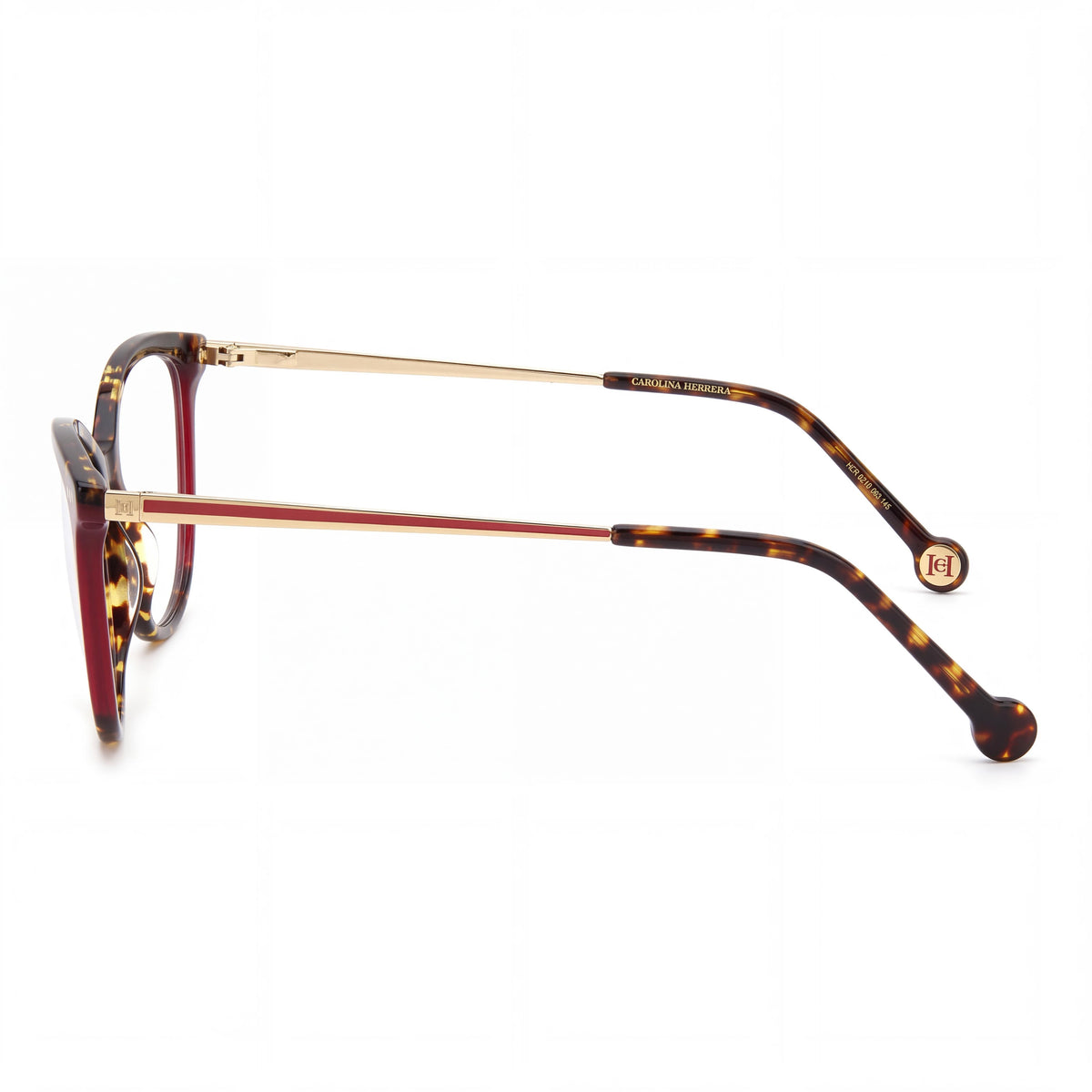 Gafas de sol CAROLINA HERRERA 0210 para mujer, estilo casual, no polarizadas, montura de acetato color habana y rojo claro, 52 mm, Photo 3