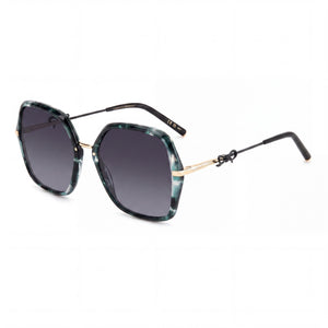 Carolina Herrera HER 0217/S Havana Square Sunglasses for Women, Dark Grey Shaded lens