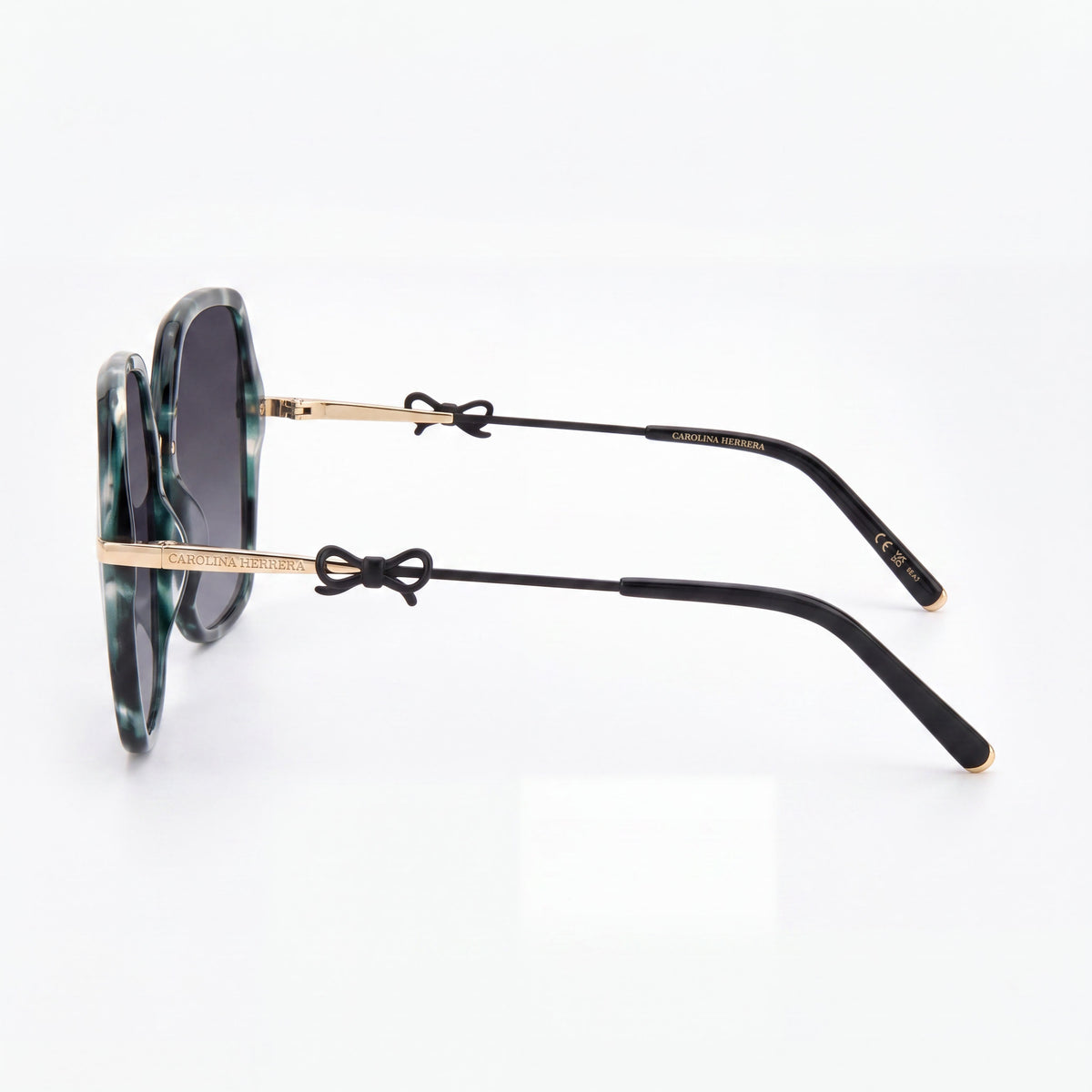 Gafas de sol cuadradas de Carolina Herrera en mármol verde y dorado para mujer, 57 mm, Photo 3