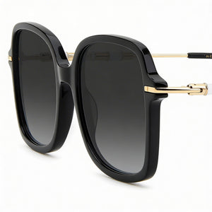 Carolina Herrera HER 0101/S Square Sunglasses Women — side view, Non-Polarized Dark Grey Shaded lens