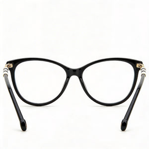 Carolina Herrera Modern Rectangle Eyeglasses for Women — interior view, Polycarbonate demo lenses