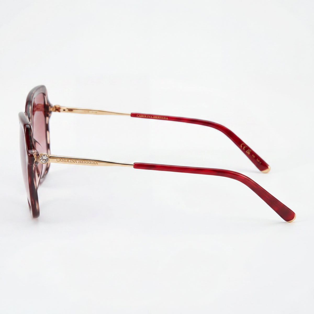 Carolina Herrera Seasonal Burgundy Gold Sunglasses for Women, 55mm, Photo 3