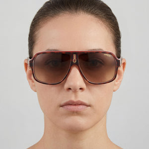Carrera 1001/S Aviator Sunglasses Unisex — side view, Polarized Bronze lens