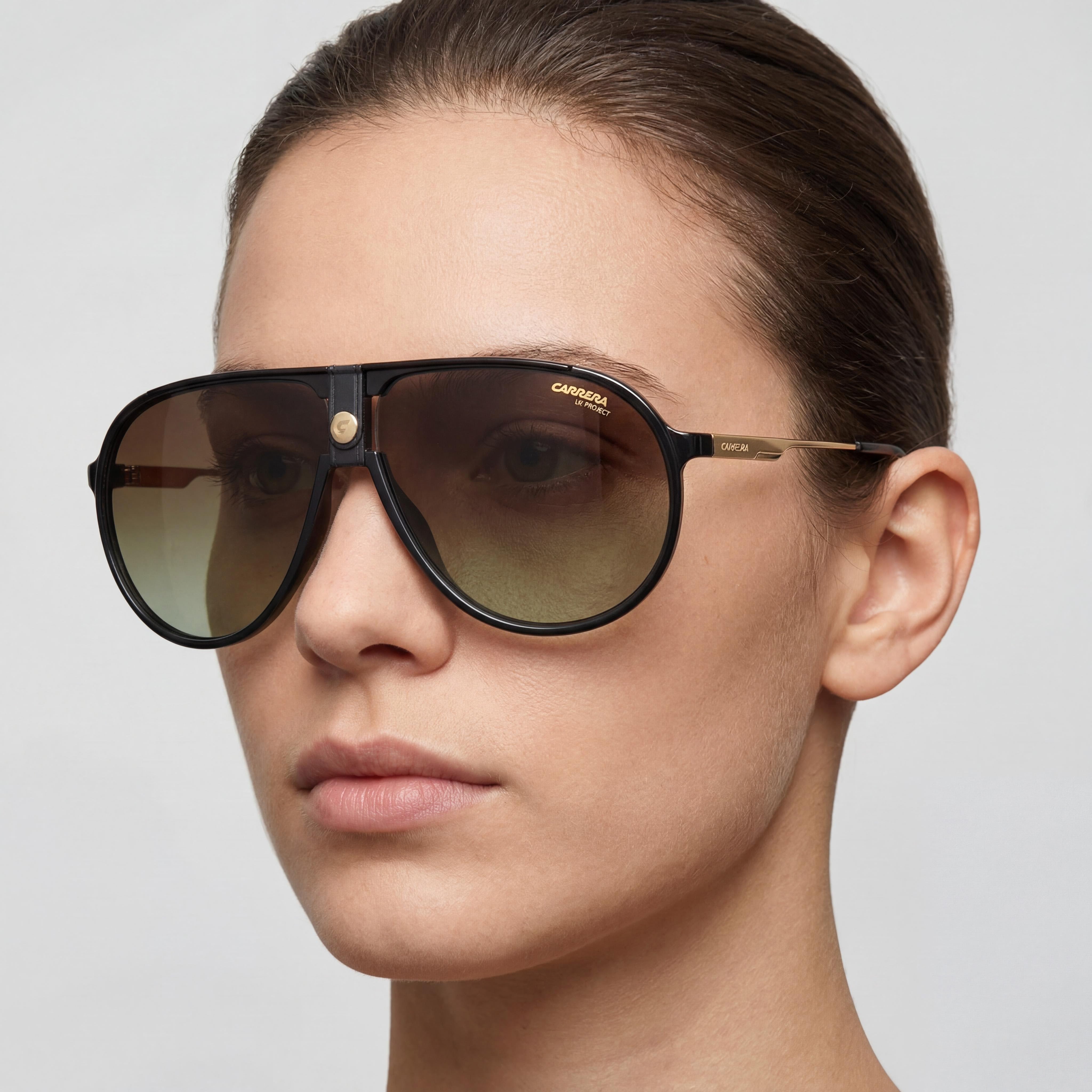 Gafas de sol unisex Carrera 1034/S de poliamida negra con degradado marrón, lentes UV no polarizadas con degradado marrón de 140 mm, Photo 4