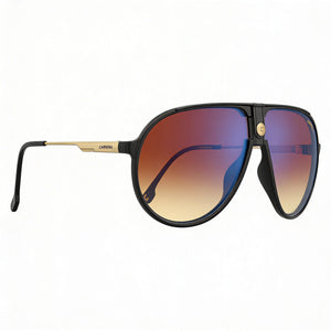 Carrera 1034/S Aviator Sunglasses Unisex — side view, Non-Polarized Brown Shaded Blue lens