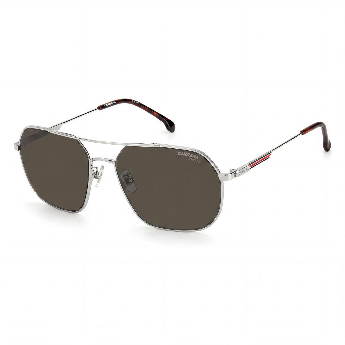 Gafas de sol Carrera 1035 unisex de acero inoxidable, montura plateada paladio, lentes marrón oscuro, protección UV, 58 mm, Photo 1