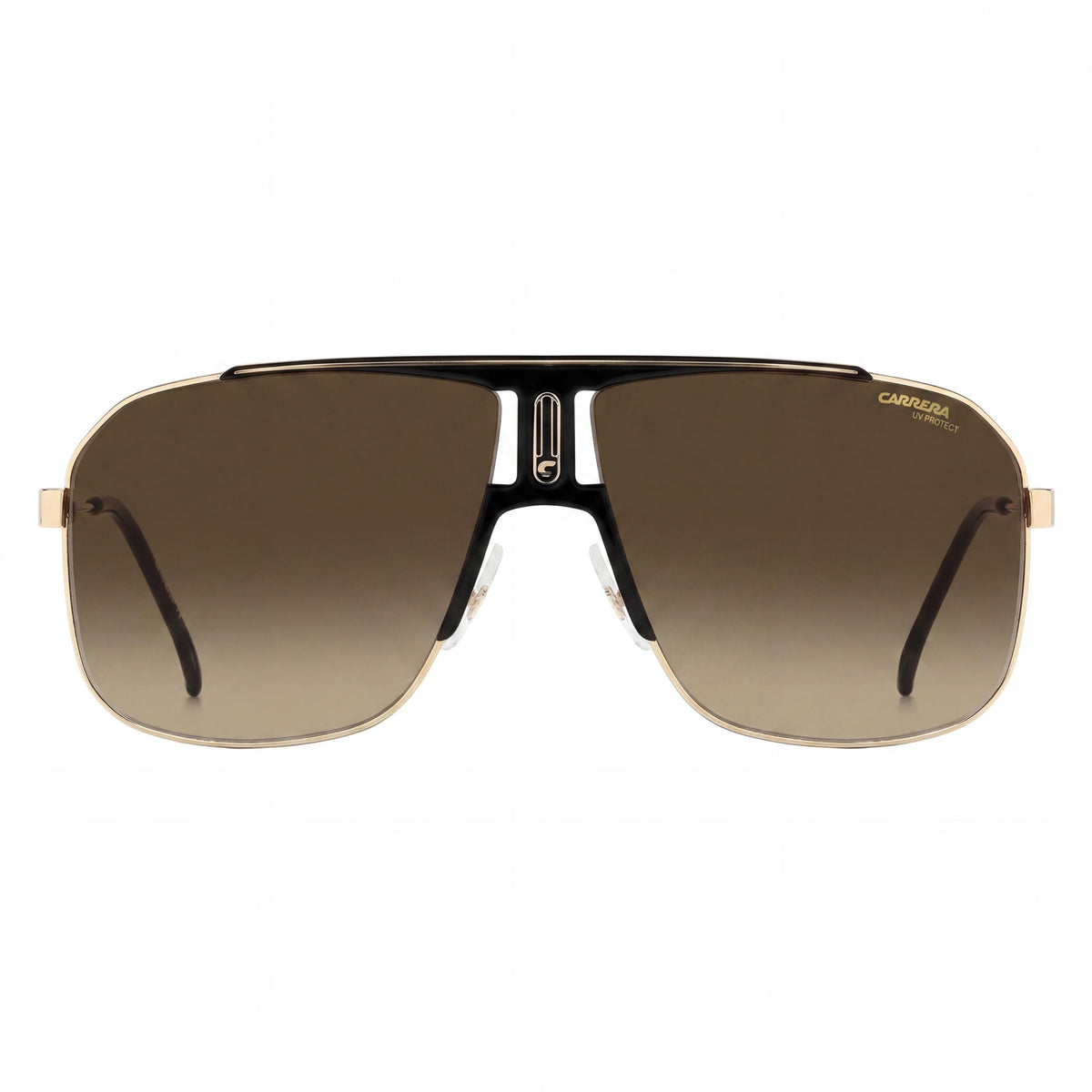 Carrera 1043/S Gafas de sol de hombre ligeras de acero inoxidable, negro, oro, marrón sombreado, no polarizadas, protección UV 65-12, Photo 2