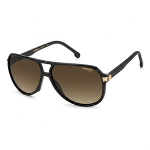 Carrera 1045/S Black Aviator Sunglasses Unisex, Brown shaded gradient lens
