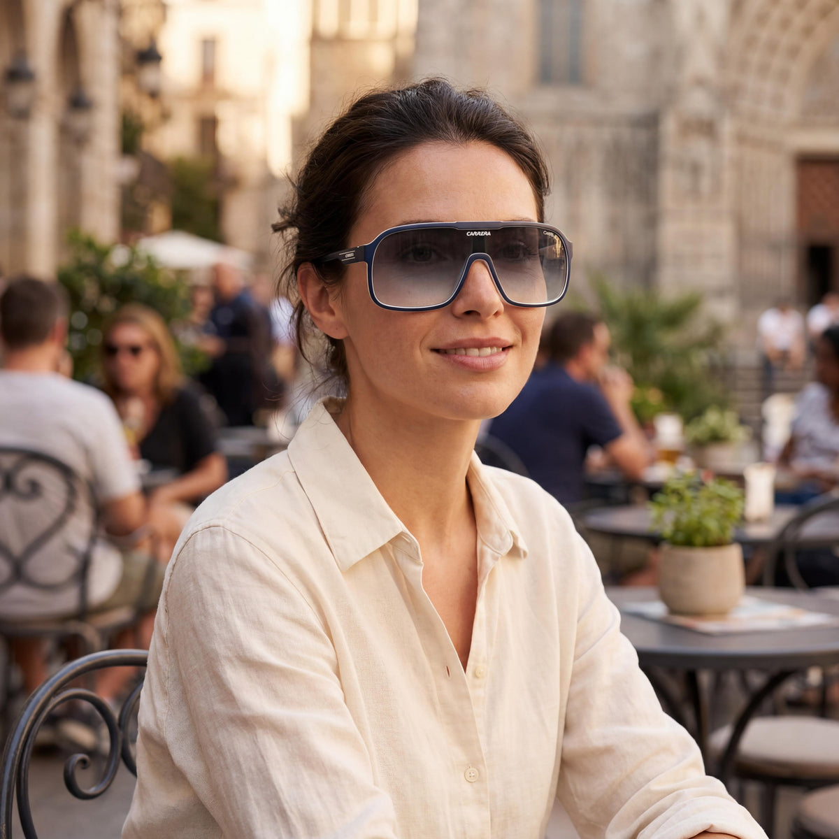 Gafas de sol Carrera 1046/S Blue White/Grey Shaded Shield Unisex, Photo 5