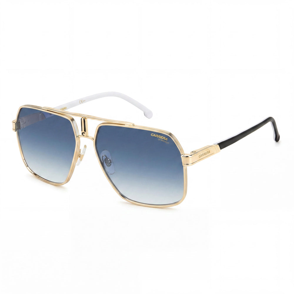 Carrera 1055/S Gold Aviator Sunglasses for Women, Dark Blue Shaded lens