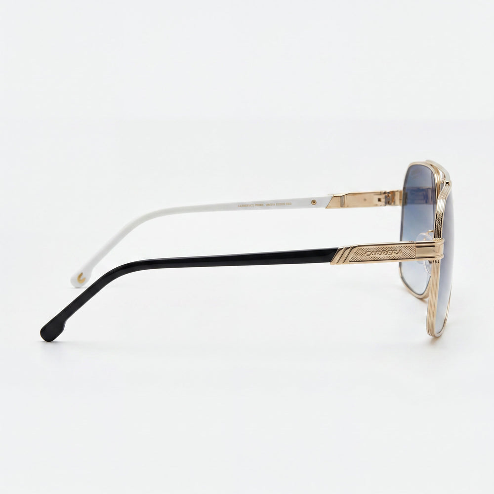 Carrera 1055/S Aviator Sunglasses Women — side view, Non-Polarized Dark Blue Shaded lens