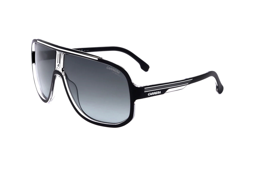 Carrera 1058/S 80S Black Square Sunglasses for Men, Gray lens