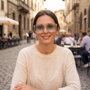 Carrera 1061/S Transparent Sunglasses Unisex — outdoor wear, Blue Shaded Gold Mirror Non-Polarized lens