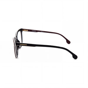 Carrera 1107/V Square Eyeglasses Unisex — side view, Red Acetate temples