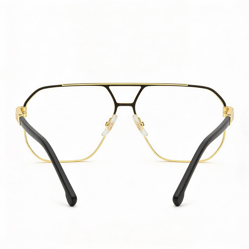 Carrera 1135 Aviator Eyeglasses Men — side view, Gold temples