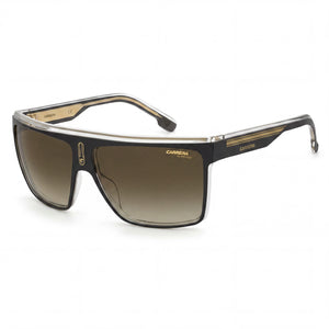 Carrera 22/N Black Rectangle Sunglasses for Men, Black Gold lens