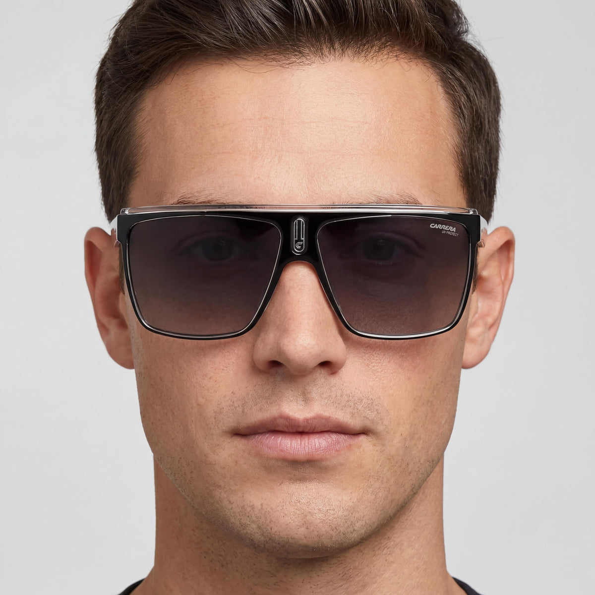 Carrera 22/N Black, White, Grey Shaded Sunglasses Unisex, 63mm, Photo 5